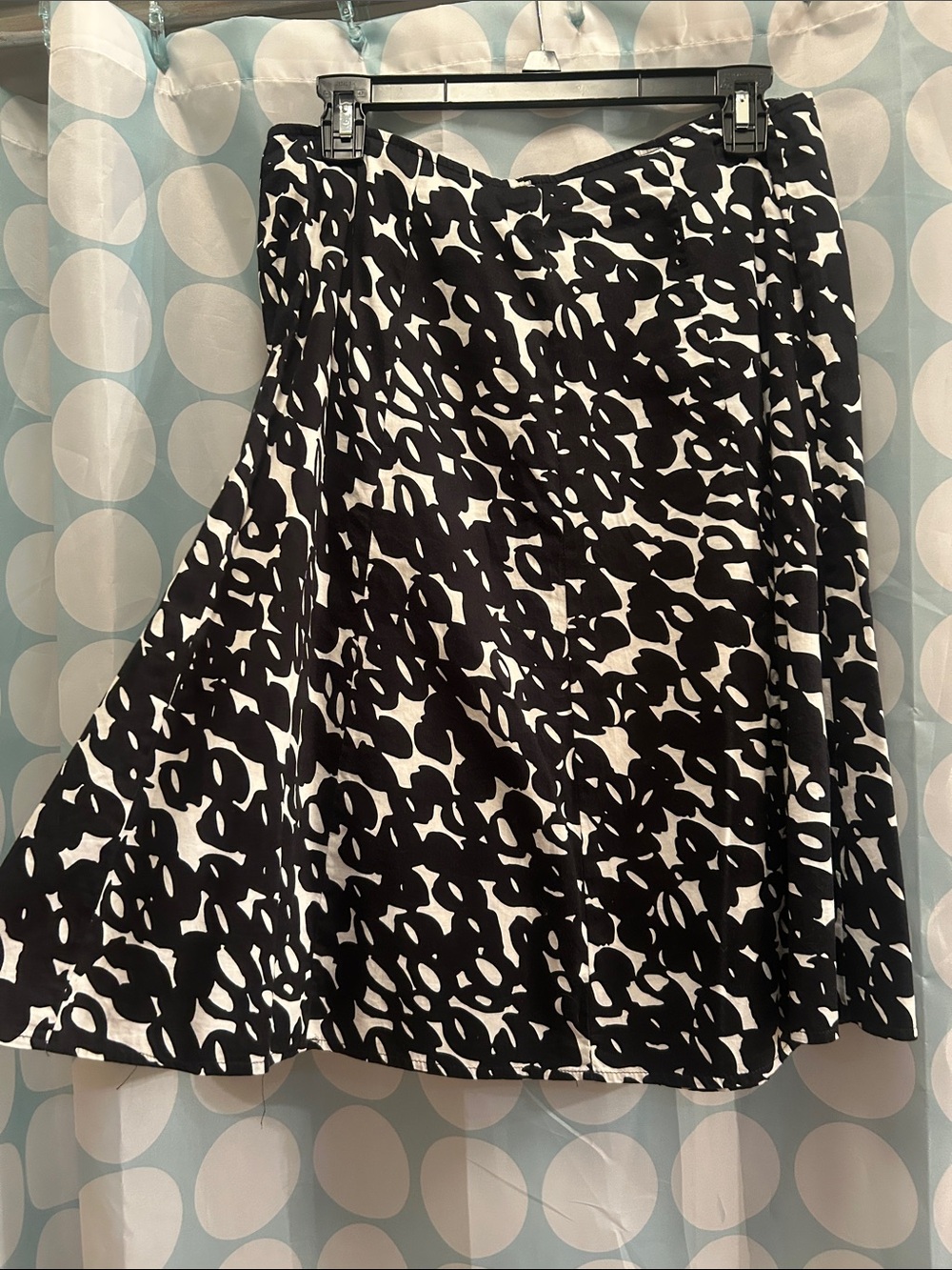 Kim Rogers Black & White Abstract Circle Skirt